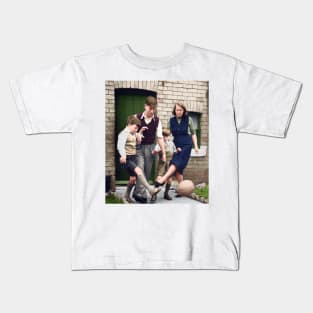 Bobby Charlton playing football with family Kids T-Shirt